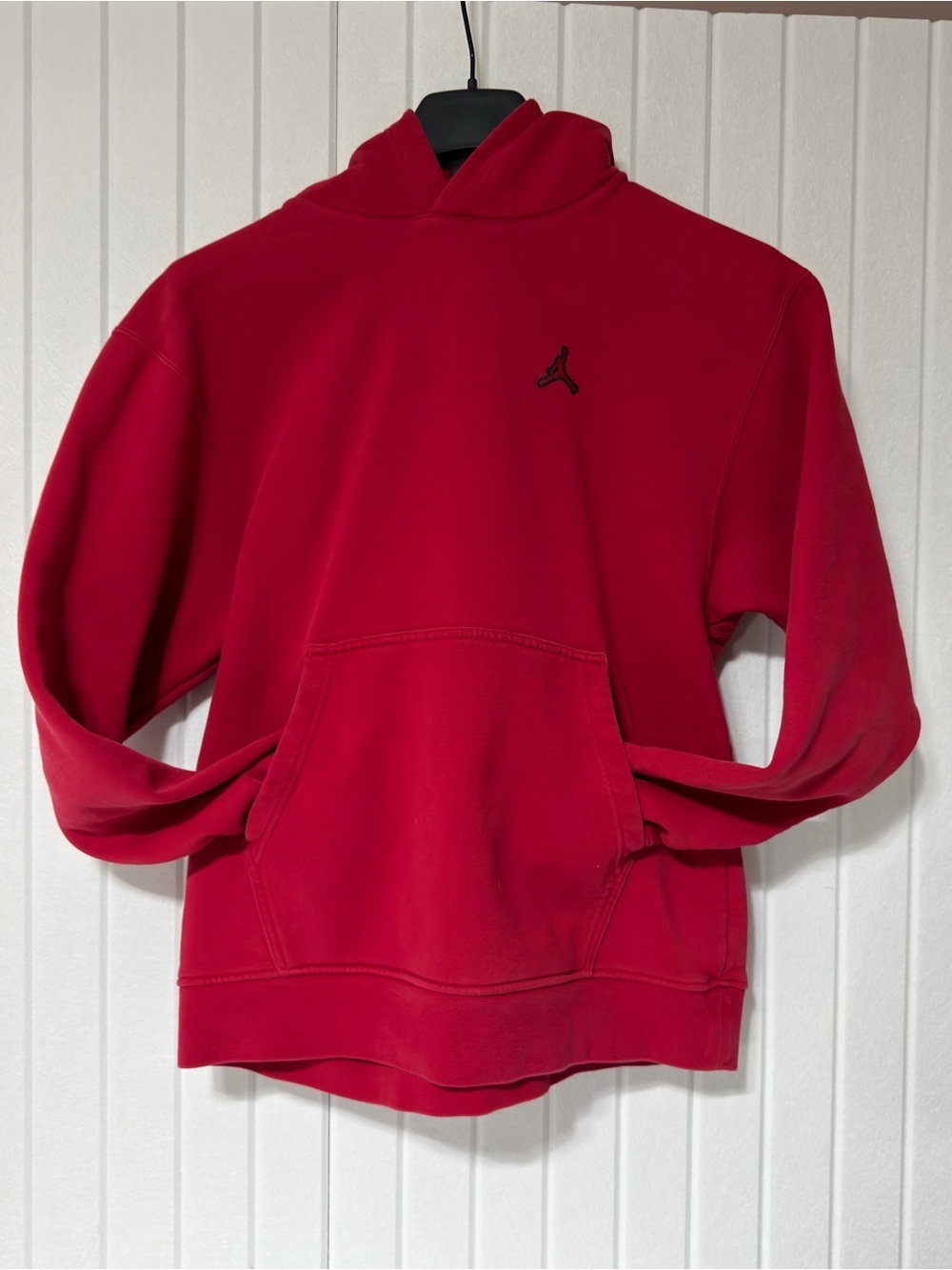 Jordan Red Crewneck Pullover Sweatshirt with Small Black Jumpman